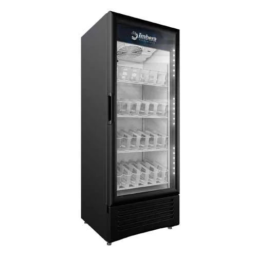Omcan  VR12 Imbera 25″ One Glass Swing Door Refrigerator with 11.5 cu.ft. capacity, Black - Continental Restaurant Equipment