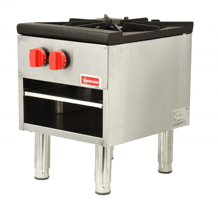 Omcan  CE-CN-0533-S Single Burner Stock Pot Range 100,000 BTU – Natural Gas with LP Conversion Kit - Continental Restaurant Equipment