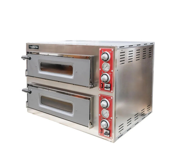 Omcan  PE-IT-0038-DS Trento Entry Max Series 39″ Double Chamber Pizza Oven with 27.6″ Chamber – 11.2 kW, 230 V, 1 Ph - Continental Restaurant Equipment