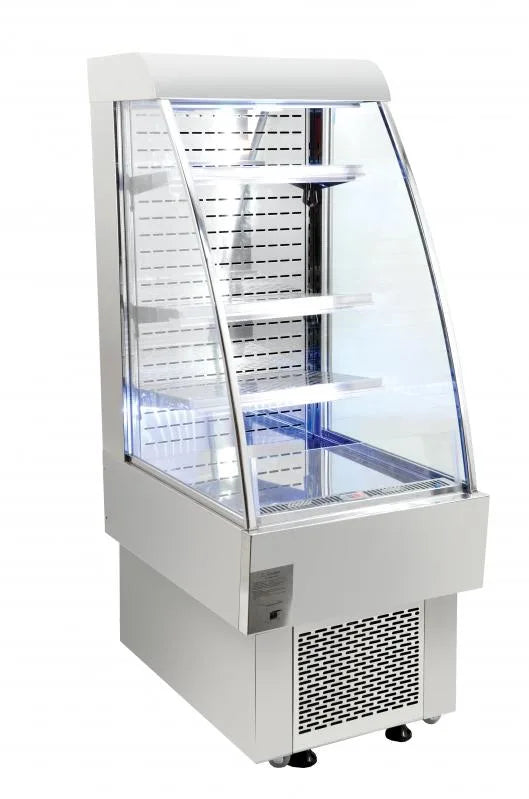 Omcan  RS-CN-0230 24″ Grab-and-Go Open Refrigerated Floor Display Showcase, 230 L (8.12 cu.ft.), Silver – 110 V, 1.65 HP (1230 W) - Continental Restaurant Equipment