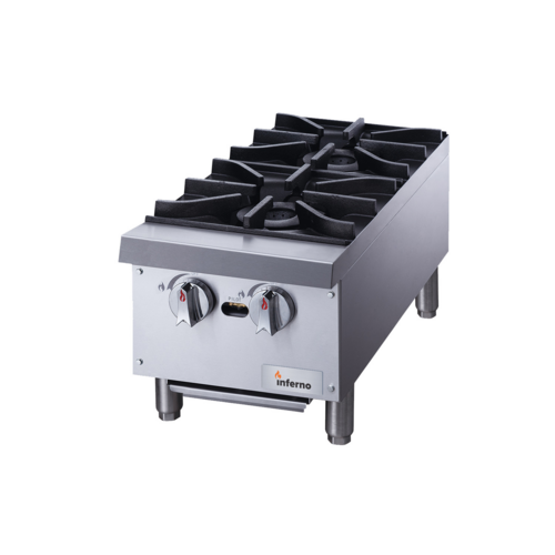 Inferno 12" (2) Open Burner Hot Plate  - Continental Restaurant Equipment