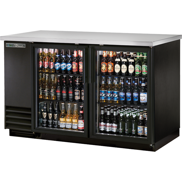 True TBB-2G-HC-LD 58" Glass Swing Door Back Bar Cooler - Continental Restaurant Equipment