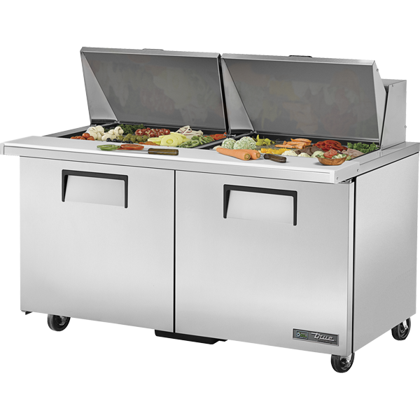 True TSSU-60-24M-B-ST-HC 60" Mega-Top Solid Door Sandwich/Salad Unit